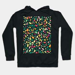 Colorful Abstract Little Drops Mosaic Art Style - Black Hoodie